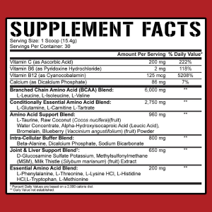 Bucked Up Racked BCAA Blueberry lemonade 322g